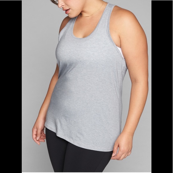 Athleta Cotton Tank Top RacerBack Long Side Yogini - Picture 11 of 15